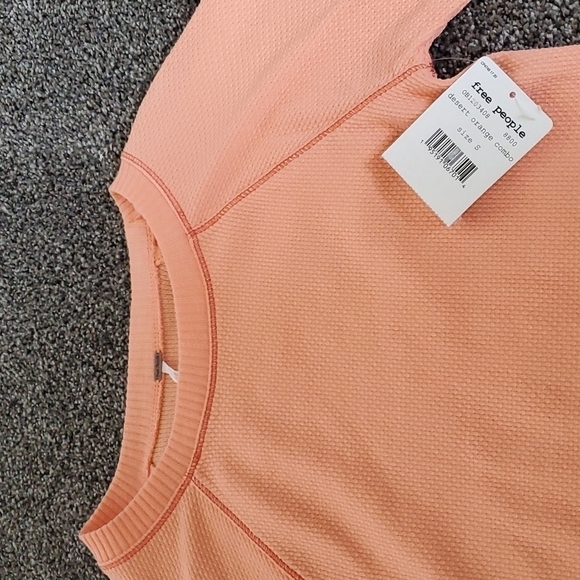 NWT Free People Mix Thermal Cuff Long Sleeve Top Y2K women boho - Picture 7 of 13